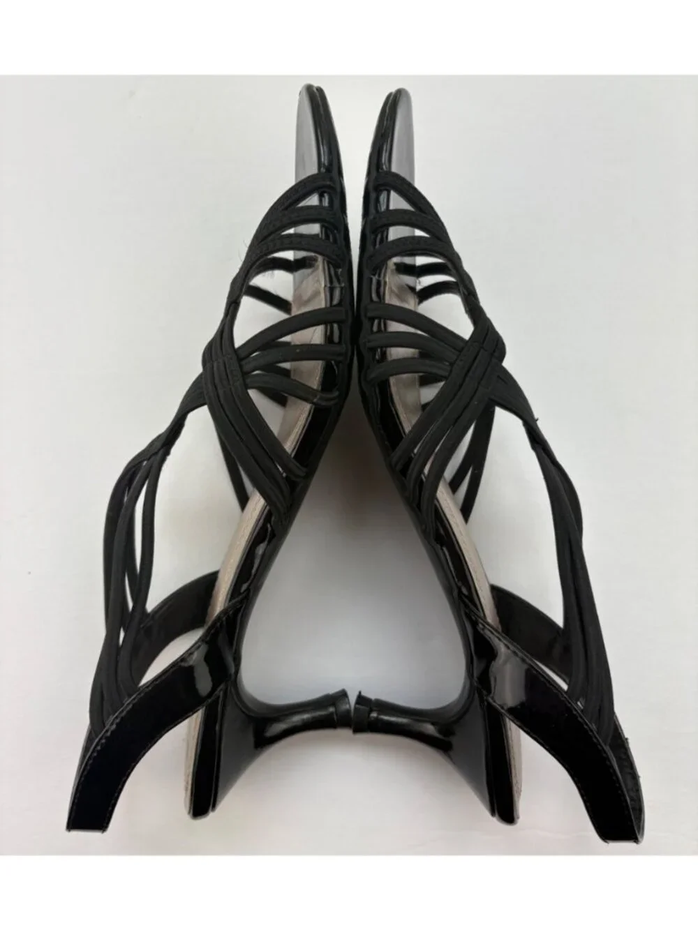 Naturalizer Black Patent Strappy Slingback Kitten Heels Sandal Size 9.5 M - Picture 7 of 10